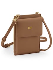Loveabode Personalised Phone Carry Case Cross Over Brown Bag - Image 2 of 4