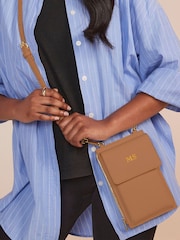 Loveabode Personalised Phone Carry Case Cross Over Brown Bag - Image 4 of 4