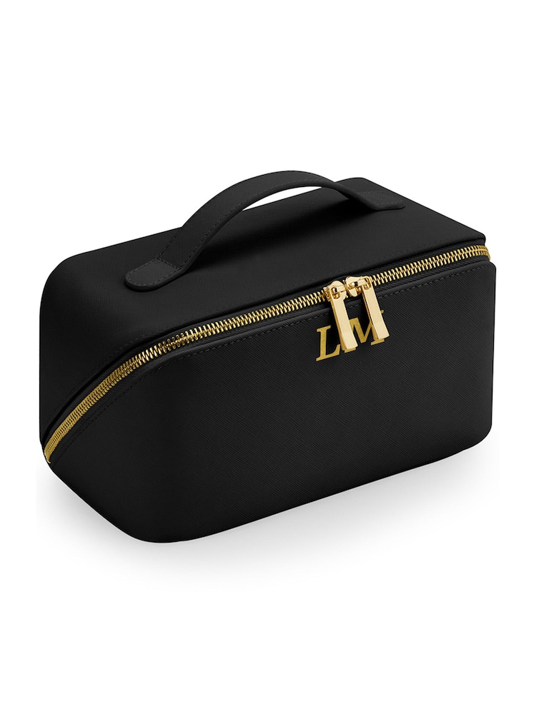 Loveabode Personalised Open Flat Makeup Black Bag - Image 2 of 4