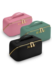 Loveabode Personalised Open Flat Makeup Sage Green Bag - Image 3 of 4