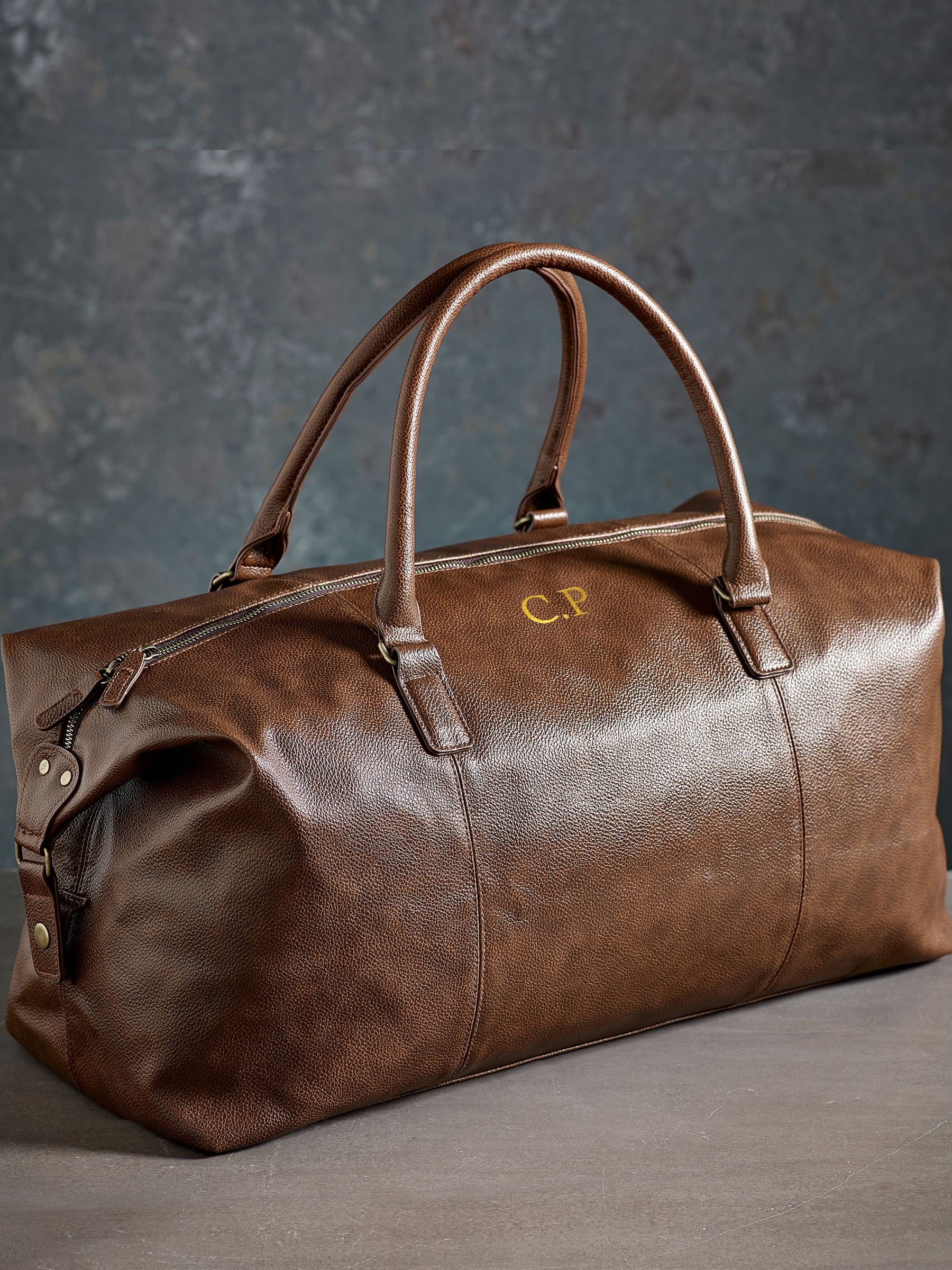 Leather Overnight Bag Mens