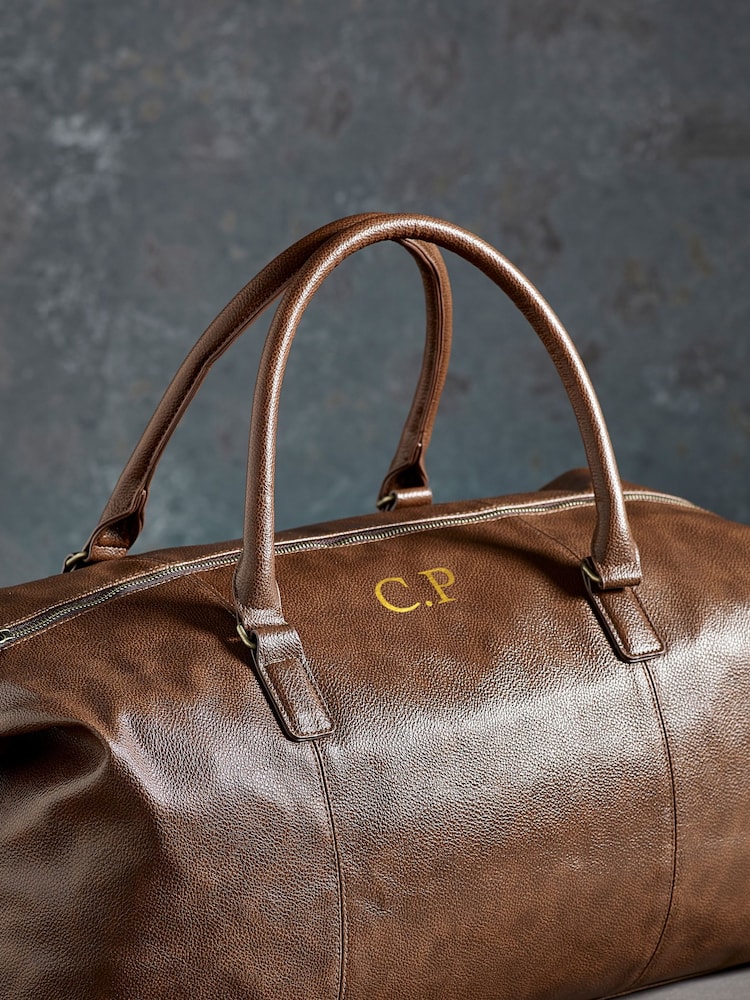 Personalised Mens Tan Holdal Weekender Travel Bag - Image 2 of 4