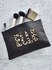 Personalised Animal Print Name Make Up Black Bag by Loveabode - Image 4 of 4