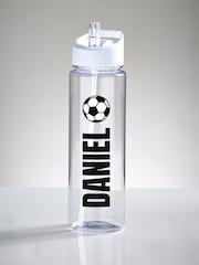 Loveabode Natural Personalised Clear Football Water Bottle - Image 1 of 4