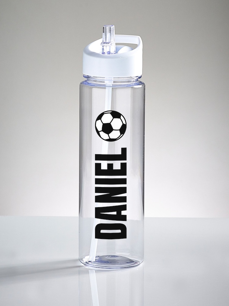 Loveabode Natural Personalised Clear Football Water Bottle - Image 1 of 4