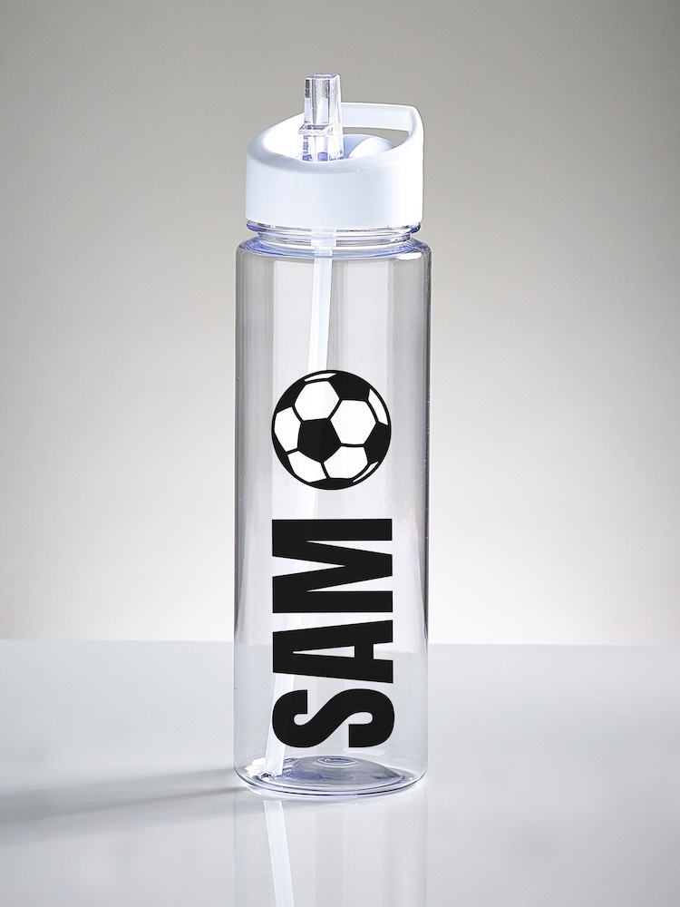 Loveabode Natural Personalised Clear Football Water Bottle - Image 4 of 4