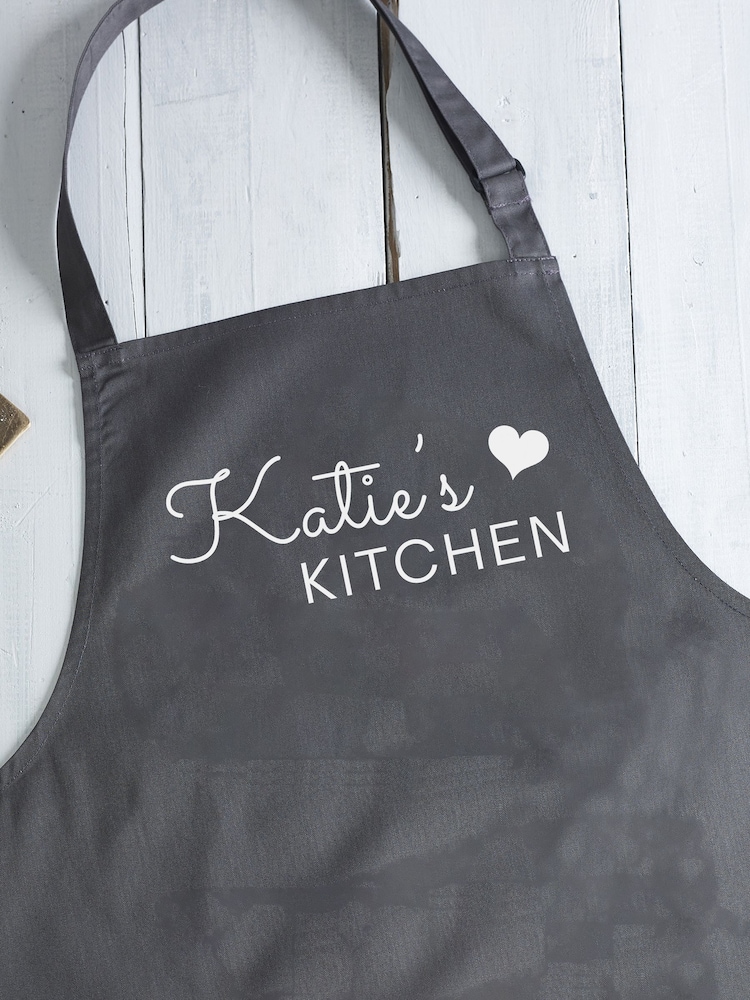 Loveabode Grey Personalised Kitchen Apron - Image 2 of 4