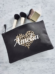 Personalised Animal Print Heart Make Up Bag - Image 1 of 4