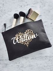 Personalised Animal Print Heart Make Up Bag - Image 2 of 4