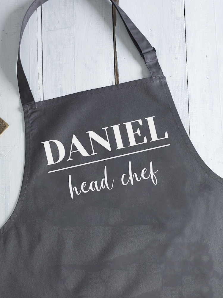 Loveabode Grey Personalised Chef Apron - Image 1 of 4