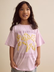 Pink geblümt - Oversize-T-Shirt mit Grafik (3–16 J.) - Bild 1 von 6