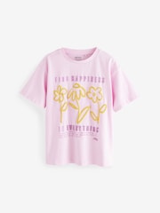Pink geblümt - Oversize-T-Shirt mit Grafik (3–16 J.) - Bild 3 von 6