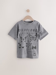 Charcoal Grey Oversized Graphic Print T-Shirt (3-16yrs) - Image 4 of 7