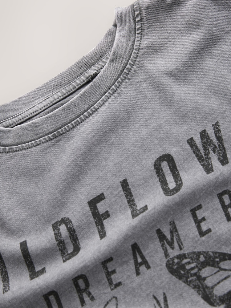 Charcoal Grey Oversized Graphic Print T-Shirt (3-16yrs) - Image 7 of 7