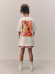 White/Pink Floral Oversized Graphic Print T-Shirt (3-16yrs) - Image 2 of 8
