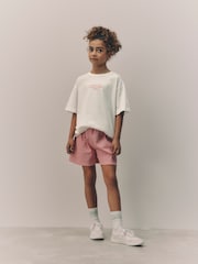 White/Pink Floral Oversized Graphic Print T-Shirt (3-16yrs) - Image 4 of 8