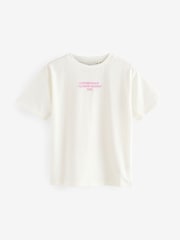 White/Pink Floral Oversized Graphic Print T-Shirt (3-16yrs) - Image 5 of 8
