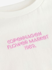 White/Pink Floral Oversized Graphic Print T-Shirt (3-16yrs) - Image 8 of 8