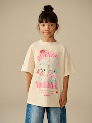 Cream Oversized Graphic Print T-Shirt (3-16yrs) - Image 1 of 7