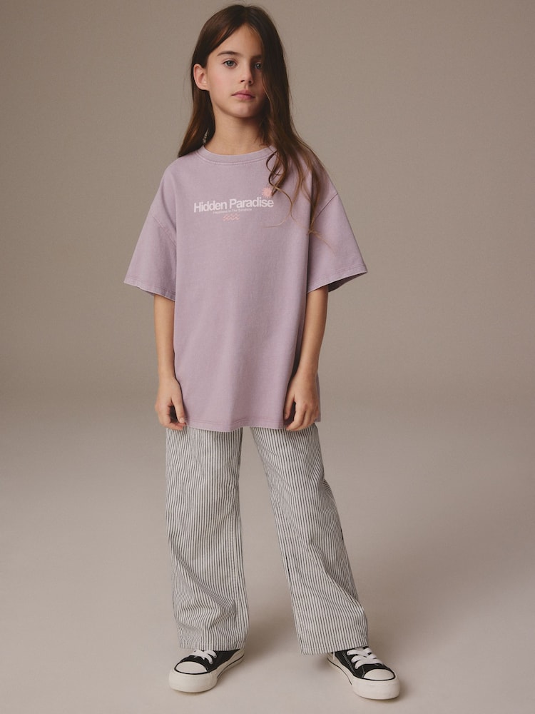 Lilac Purple Oversized Graphic Print T-Shirt (3-16yrs) - Image 2 of 8