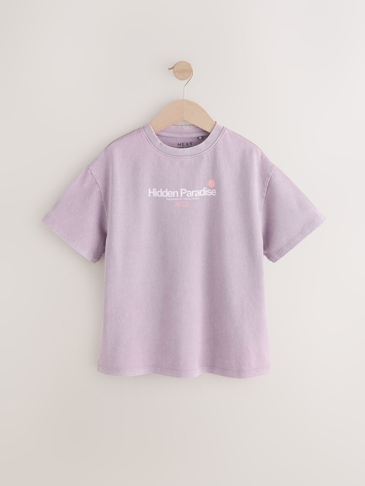 Lilac Purple Oversized Graphic Print T-Shirt (3-16yrs) - Image 5 of 8