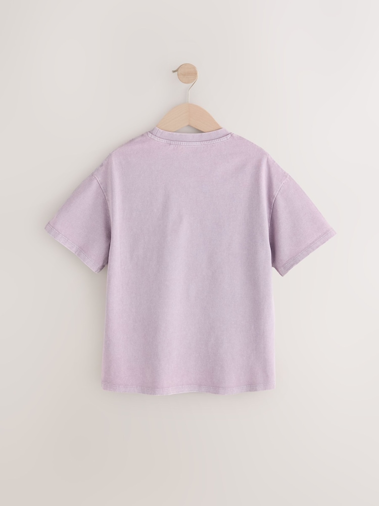 Lilac Purple Oversized Graphic Print T-Shirt (3-16yrs) - Image 6 of 8