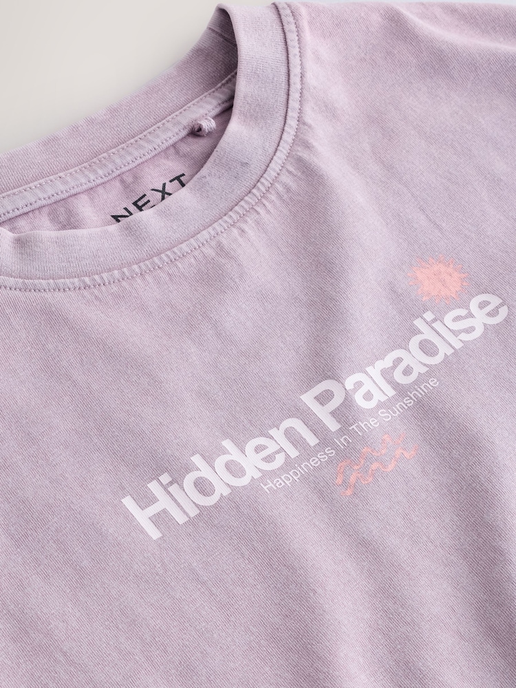 Lilac Purple Oversized Graphic Print T-Shirt (3-16yrs) - Image 7 of 8