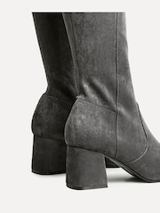 Linzi Grey Frosty Block Heeled High Leg Boots - Image 5 of 6