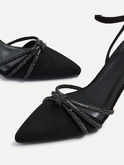 Linzi Black Deanna Court Heels With Diamante Knot Detail - Image 4 of 5