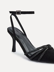 Linzi Black Deanna Court Heels With Diamante Knot Detail - Image 5 of 5