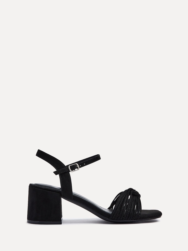 Linzi Black Susanna Block Heeled Sandals With Knotted Front Detail - Image 2 of 5