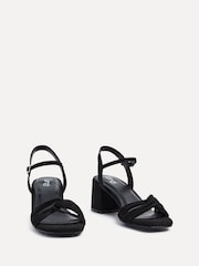 Linzi Black Susanna Block Heeled Sandals With Knotted Front Detail - Image 3 of 5