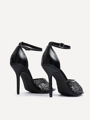 Linzi Black Erica Mesh Diamante Stiletto Heeled Sandals - Image 4 of 5