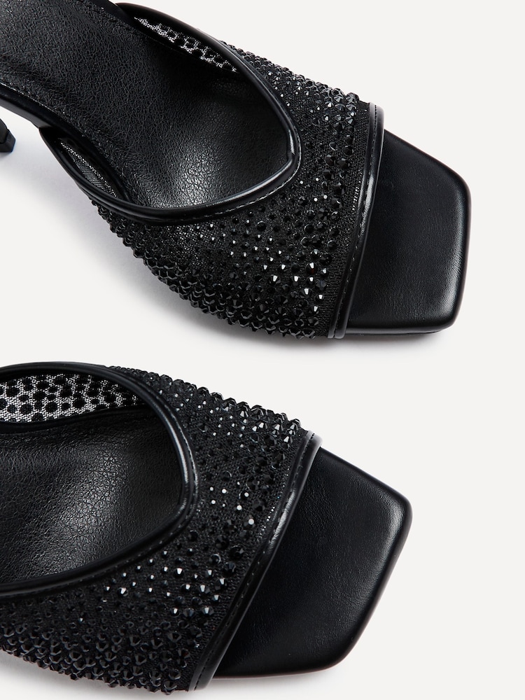 Linzi Black Erica Mesh Diamante Stiletto Heeled Sandals - Image 5 of 5
