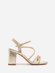Linzi Gold Kira Strappy Diamante Block Heeled Sandals - Image 2 of 5