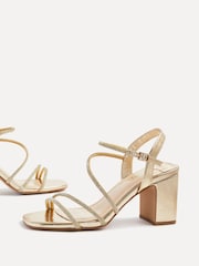 Linzi Gold Kira Strappy Diamante Block Heeled Sandals - Image 4 of 5