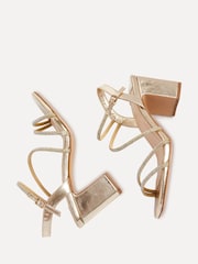 Linzi Gold Kira Strappy Diamante Block Heeled Sandals - Image 5 of 5