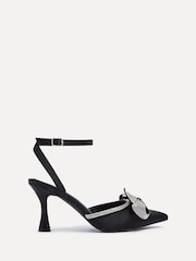 Linzi Black Angela Stiletto Court Heels With Diamante Bow - Image 2 of 5