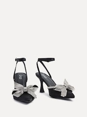 Linzi Black Angela Stiletto Court Heels With Diamante Bow - Image 3 of 5