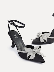 Linzi Black Angela Stiletto Court Heels With Diamante Bow - Image 4 of 5