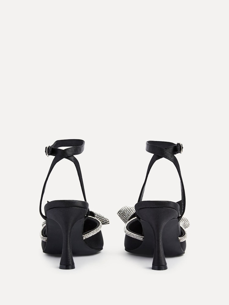 Linzi Black Angela Stiletto Court Heels With Diamante Bow - Image 5 of 5