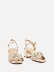 Linzi Gold Susanna Block Heeled Sandals With Knotted Front Detail - Image 3 of 5