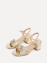 Linzi Gold Susanna Block Heeled Sandals With Knotted Front Detail - Image 4 of 5