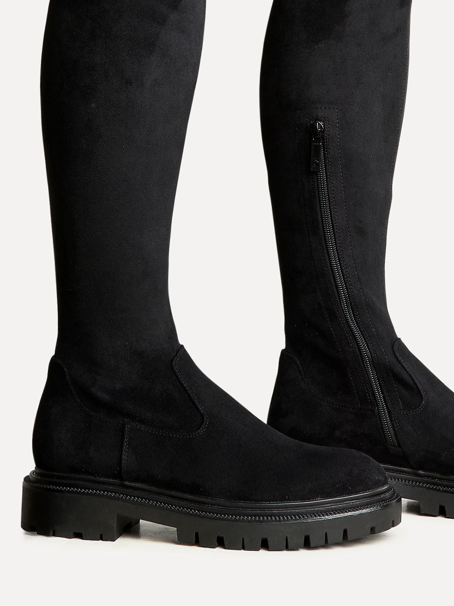 Buy Linzi Black Suede Sonny Over The Knee Long Boots from Next USA