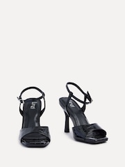 Linzi Black Laila Croc Effect Stiletto Heeled Sandals - Image 3 of 5