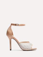 Linzi Nude Erica Mesh Diamante Stiletto Heeled Sandals - Image 2 of 5