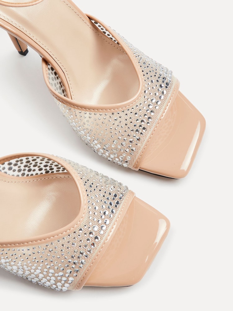 Linzi Nude Erica Mesh Diamante Stiletto Heeled Sandals - Image 5 of 5
