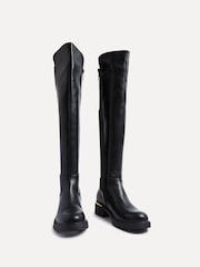 Linzi Black Sawyer Knee High Classic Riding Boots With Gold Trim - Image 4 of 6