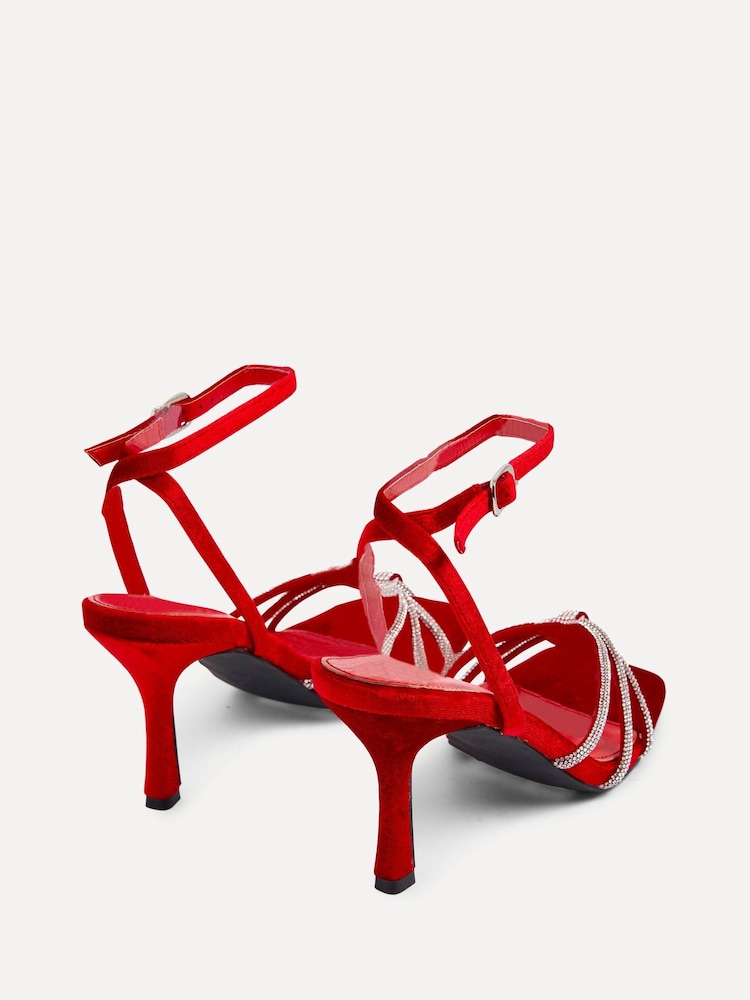 Linzi Polly Sandalen mit Stilettoabsatz und geknotetem Riemen mit Strass-Besatz - Bild 5 von 5 Linzi Polly Sandalen mit Stilettoabsatz und geknotetem Riemen mit Strass-Besatz - Bild 5 von 5