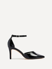 Linzi dark black Maci Stiletto Court Heels With Ankle Strap - Image 2 of 5